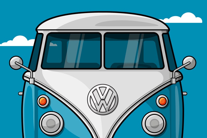 VW Bulli T1 Premium poster on matt 200g paper Illustration dream car Gift image 7