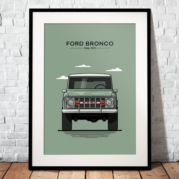 Ford Bronco in Sage Green as Poster | The perfect gift for any Ford fan | Poster printed on matte 200g paper | illustration