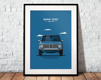 BMW 2002 as Poster | The perfect gift for every BMW fan | Poster printed on matte 200g paper | illustration