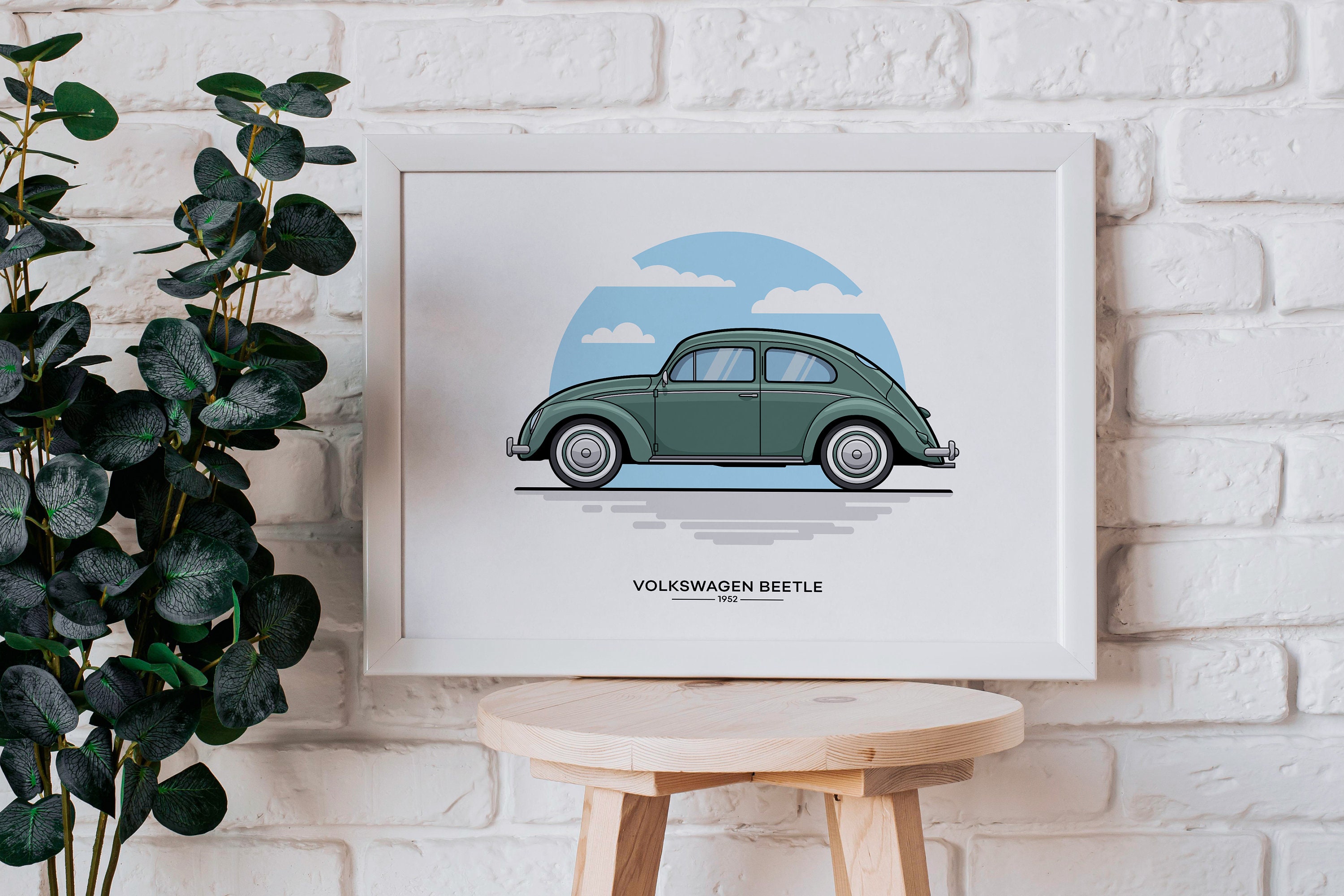 VW Beetle the Perfect Gift for Every Beetle Fan Poster Printed on Durable Matte  200g Paper Illustration 