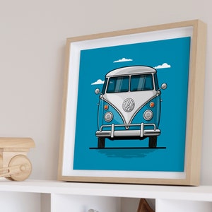 VW Bulli T1 Premium poster on matt 200g paper Illustration dream car Gift image 4