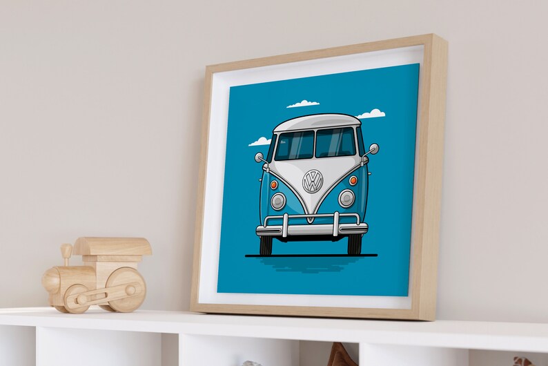 VW Bulli T1 Premium poster on matt 200g paper Illustration dream car Gift image 4