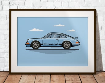 Porsche 911 RS | The perfect gift for every Porsche fan | Poster printed on durable matte 200g paper | Illustration