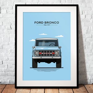Ford Bronco como cartel premium | El regalo perfecto para cualquier fan de Ford | Póster impreso en papel mate de 200g | ilustración