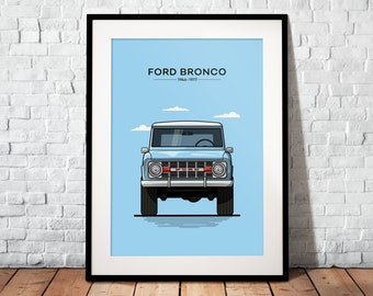 Ford Bronco as a premium poster | The perfect gift for every Ford fan | Poster printed on matte 200g paper | Illustration