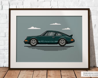 Porsche 911 RS | The perfect gift for every Porsche fan | Poster printed on durable matte 200g paper | illustration
