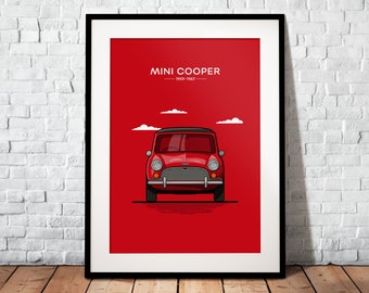 Mini Cooper as a poster | The perfect gift for every Mini fan | Poster printed on matte 200g paper | Illustration