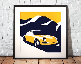 Porsche 911 | Premium poster on matte 200g paper | Illustration | Dream car | Gift