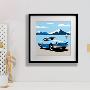 The Karmann Ghia as premium poster on matt paper | Illustration | Dream car | Gift image 5