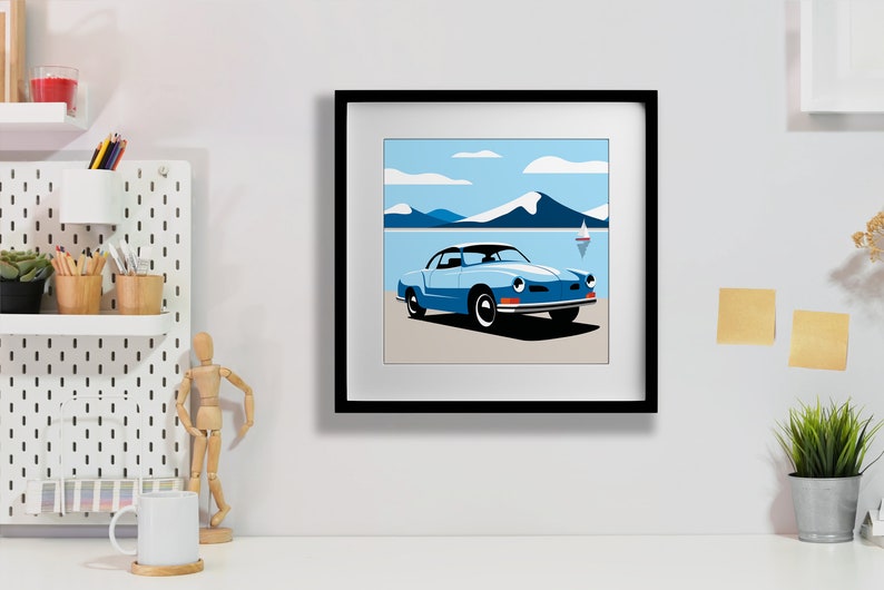 The Karmann Ghia as premium poster on matt paper | Illustration | Dream car | Gift image 5