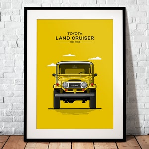 Toyota Land Cruiser as a premium poster | The perfect gift for every Toyota fan | Poster printed on matte 200g paper | Illustration