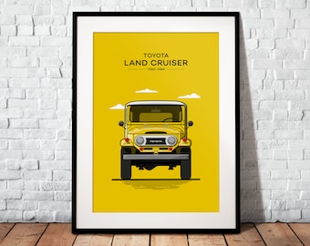 Toyota Land Cruiser as a premium poster | The perfect gift for every Toyota fan | Poster printed on matte 200g paper | Illustration