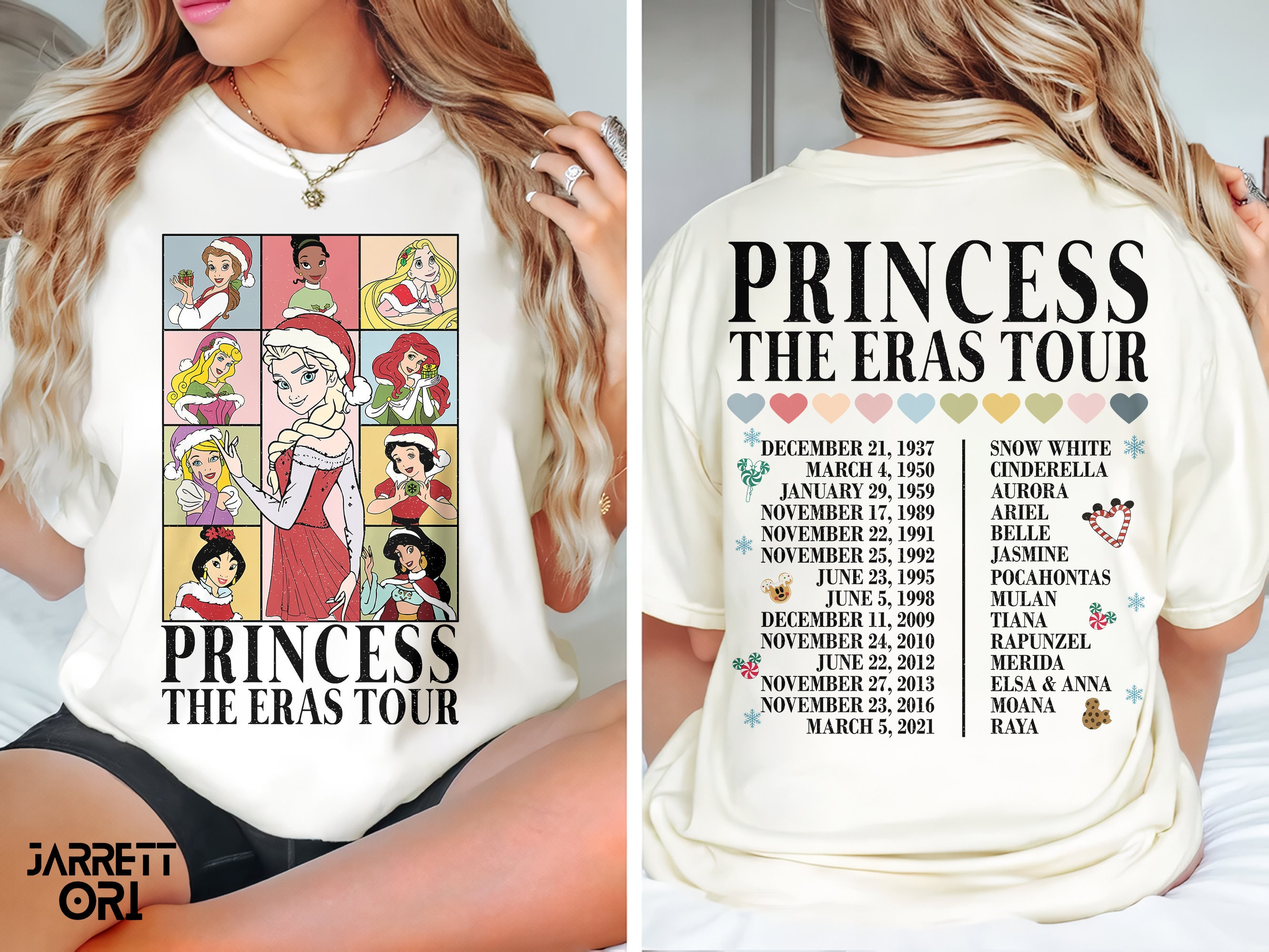 Discover Princess The Eras Tour Disney Christmas T-Shirt, Christmas Double Sided T-Shirt