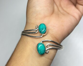 ヴィンテージ スターリングシルバー キングマン ターコイズ カフ