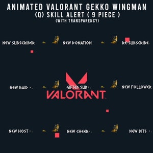 Animated Gekko All Alerts For Stream - Compatible with Streamlabs, Twitch, Youtube - WEBM Format