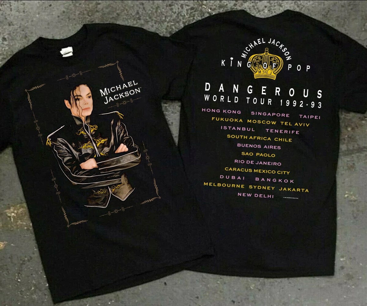 Michael Jackson Dangerous World Tour Poster Mens T-Shirt Tee