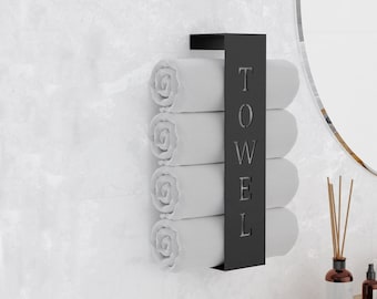 Black Metal Wall Mounted Towel Rack: Modern Bathroom Storage