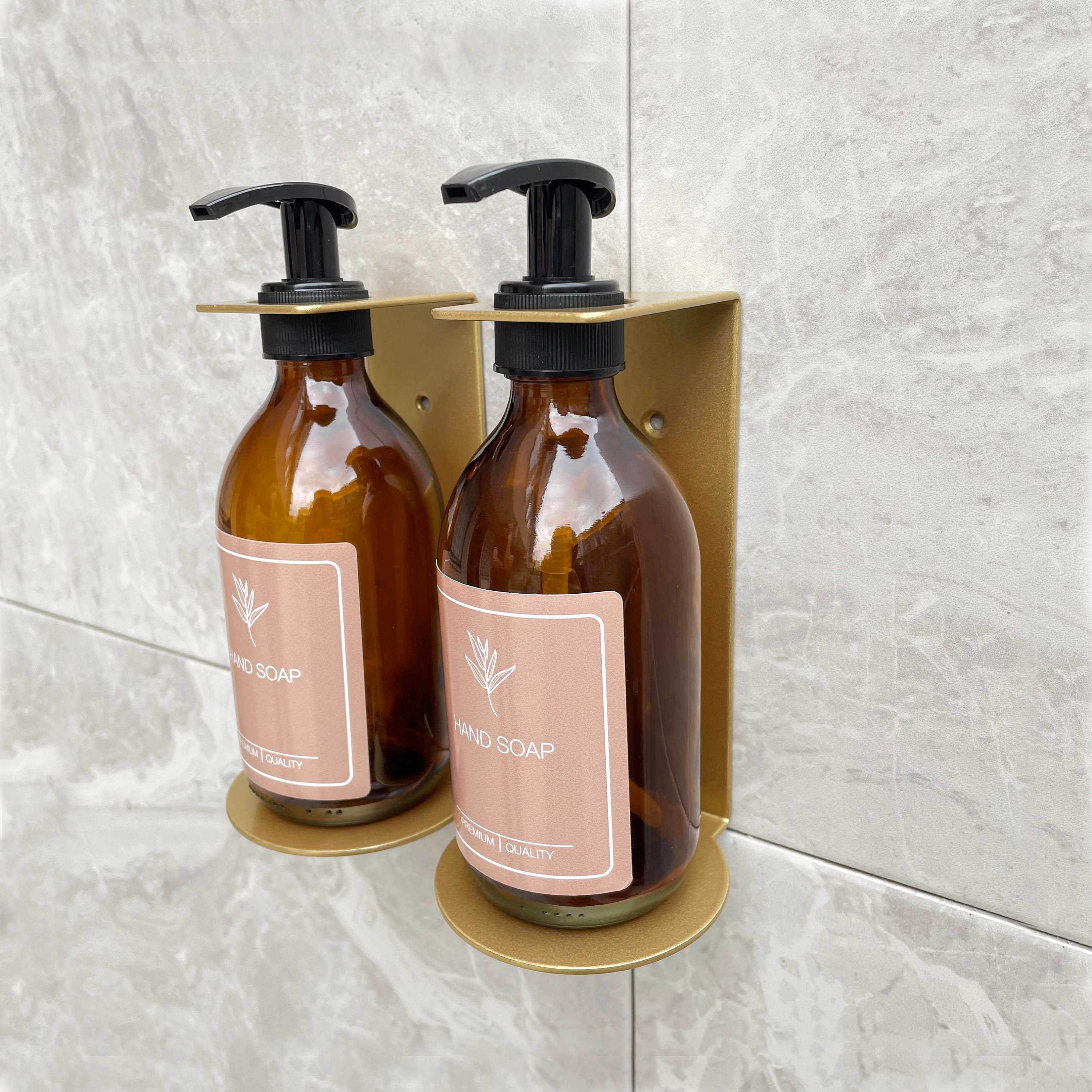 Wall Mount Soap Dispenser Gold / Double Gold Soap Holder Wall Mount Soap Dispenser Gold / Double Gold Soap Holder