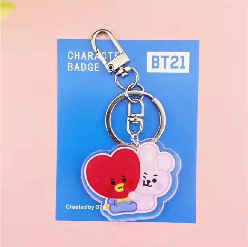 BTS Keychain BT21 Keychain Taekook Kooky Cooky and Tata Etsy