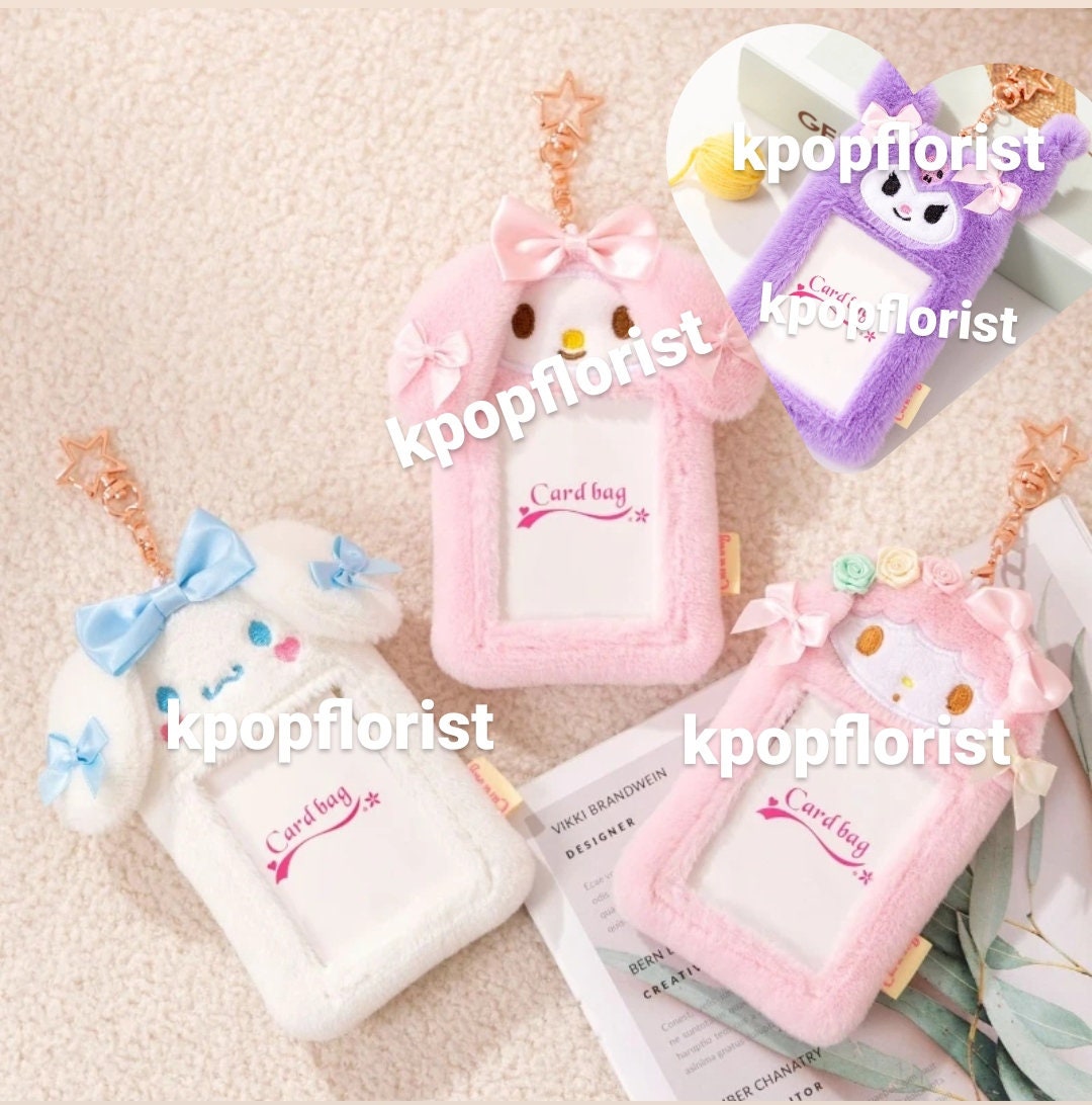 New Kpop Photocard Holder Sanrio Pc Holder Plush Keychain Kuromi ...