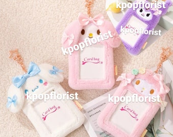 New! Kpop photocard holder Sanrio Pc holder plush keychain kuromi original design