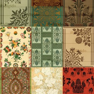 45 Gramática de ornamento Owen Jones Kit digital Motivos de patrones imprimibles Digikit Corte y uso Ephemera Scrapbooking Junk Journal Descarga digital