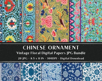 2609 中国骨董　花鳥文　鉢　植木鉢　時代物 中国 青花 花文鉢 水孟 建水 C 7069 （重要文化財《青磁輪花鉢