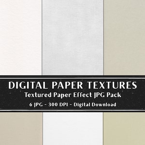 6 Texture di carta Procreate digitale, carta con effetto strutturato, bundle di texture di sovrapposizione Procreate, sovrapposizione Photoshop, download immediato