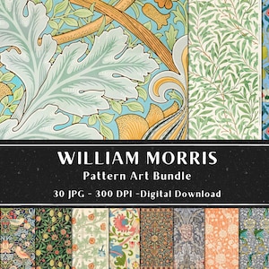 William Morris Muster Bundle, 30 Vintage Muster Bild, digitales Papier, Sofort Download