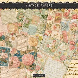 Vintage Botanical Collage Papers - Digital Download image 5