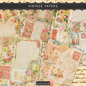 Vintage Botanical Collage Papers - Digital Download image 2