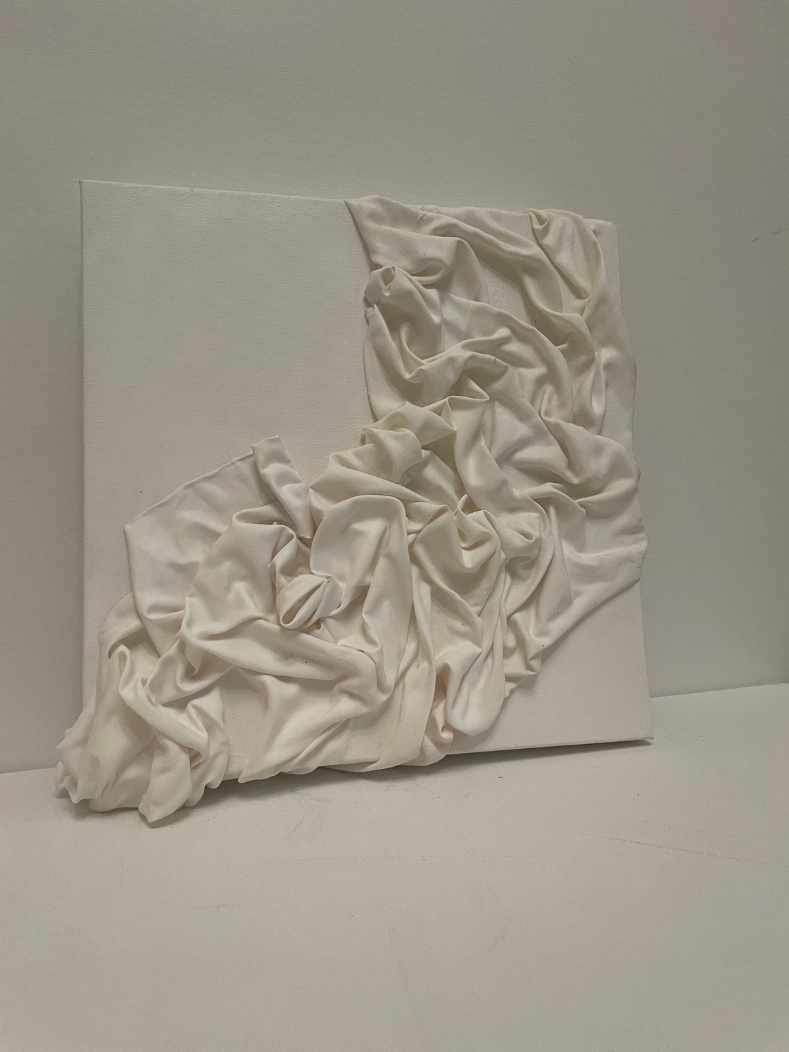 Image showcasing 3D Textured Fabric Wall Art: Handmade Abstract Canvas Painting - Etsy