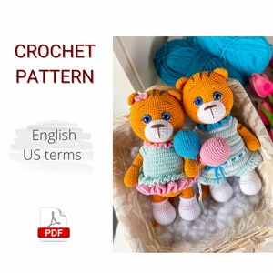 Crochet PATTERN PDF Amigurumi Sweet Little Tigers