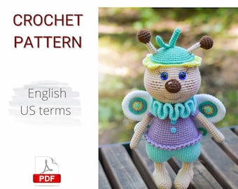 Crochet PATTERN PDF Amigurumi Butterfly / Cute crochet insect