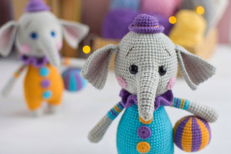 Crochet PATTERN PDF Amigurumi Cute Funny Elephant image 6