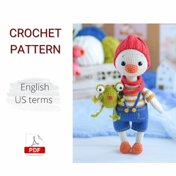 Crochet PATTERN PDF Mr. Duck / Amigurumi duck / Amigurumi bird