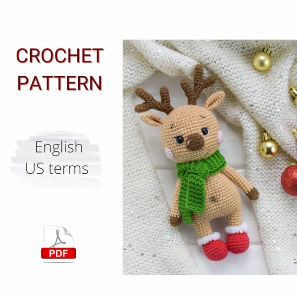 Crochet PATTERN PDF Amigurumi Christmas Deer / Crochet Christmas pattern