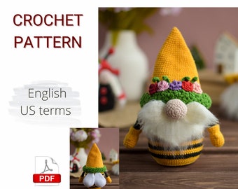Crochet PATTERN PDF Amigurumi Scandinavian Gnome - Bee / Cute Scandinavian decor