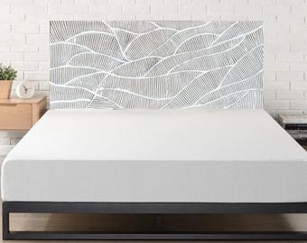 Cabecero Queen tallado a mano: cama de madera envejecida, decoración para el hogar