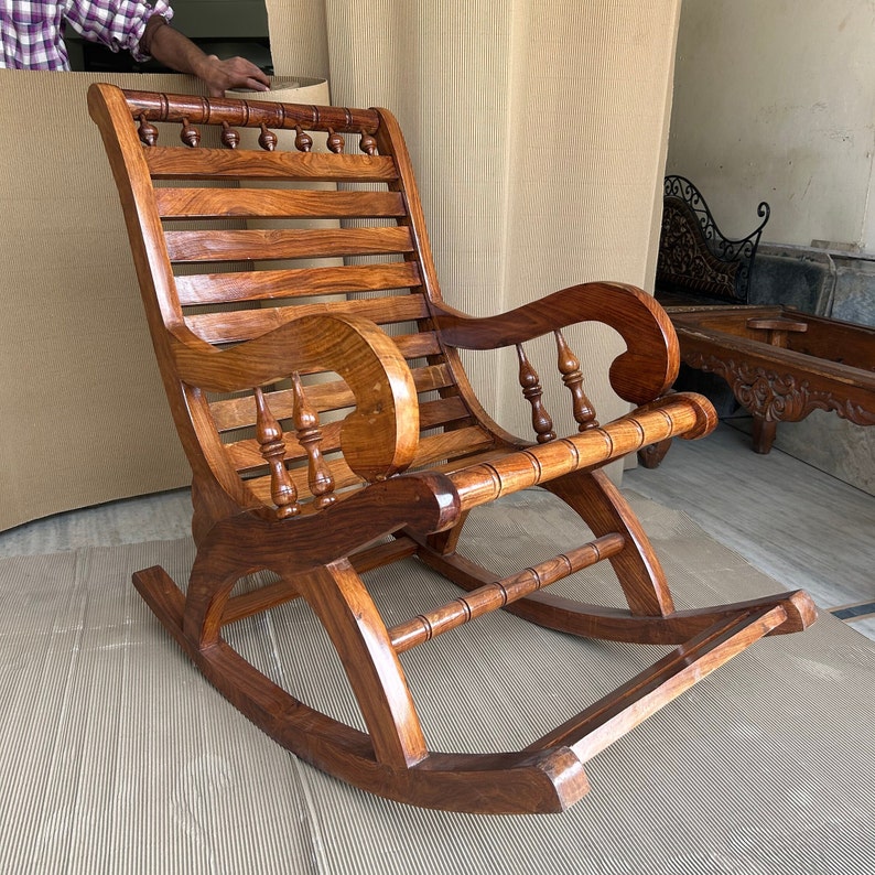 Hand Crafted Rocking Chair Handmade Wooden Rocking Chair: Stylish and Cozy Accent for Your ...