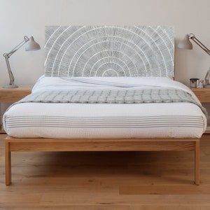 Hand Carved Queen Headboard: Distressed Wooden Bed Home Decor