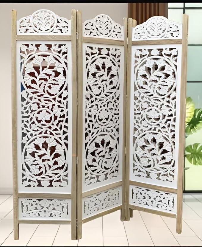 木製彫刻パーティション Hand Made Carved Wooden Room Divider, Partition 20