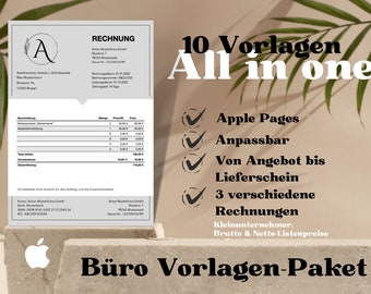Pages Rechnung elegante Design-Vorlage | Minimalistisch Rechnungsvorlage | Pages Invoice Template