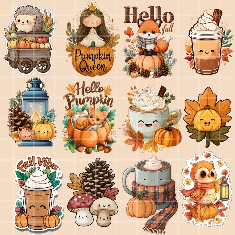 50 Cute Chibi Fall SVG Bundle, Fall Bundle Png Autumn Bundle Png ...