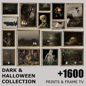 Dark Academia Decor, Halloween Prints,  Mega Bundle Set Of +1600 Prints, Moody Dark Printable Gallery Wall Art Set, Halloween Paintings
