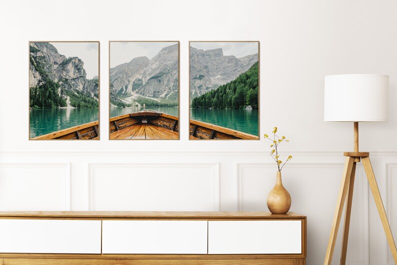 Set of 3 Mountain Prints, Forest Wall Art Large Prints, Printable Wall ...