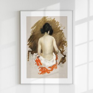Woman Portrait Poster, Her Art Print, Vintage Feminine Figure Wall Art, Antique Woman Printable, Victorian Female Poster
