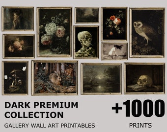 Dark Academia Decor, Mega Bundle Set Of 1000 Prints, Moody Dark Printable Gallery Wall Art Set, Cottagecore Paintings