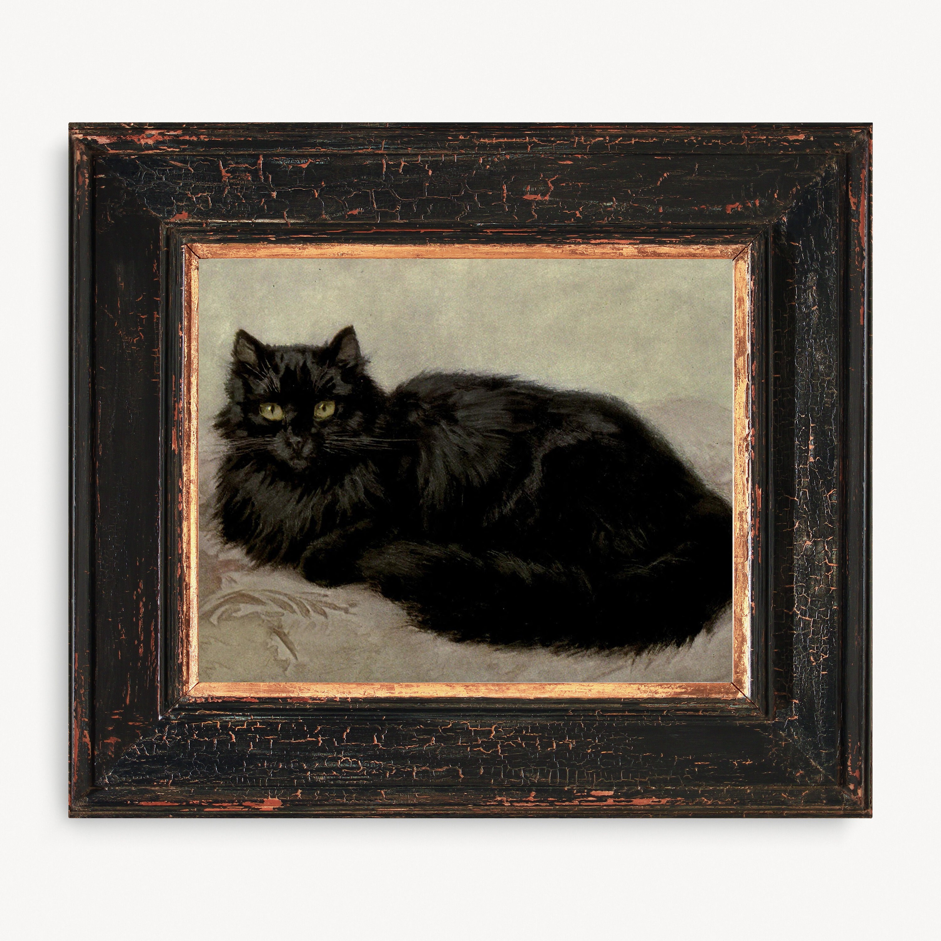 Vintage Black Cat Print, Dark Vintage Printable Wall Art, Dark Academia ...