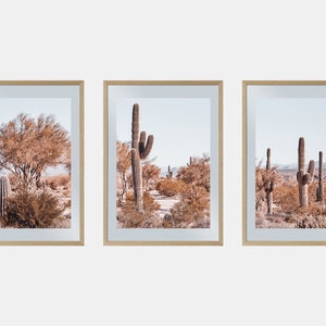 Saguaro Prints Set Of 3, Arizona Desert Print, Desert printable Wall Art, Saguaro Cactus Art, Arizona Landscape Wall Art
